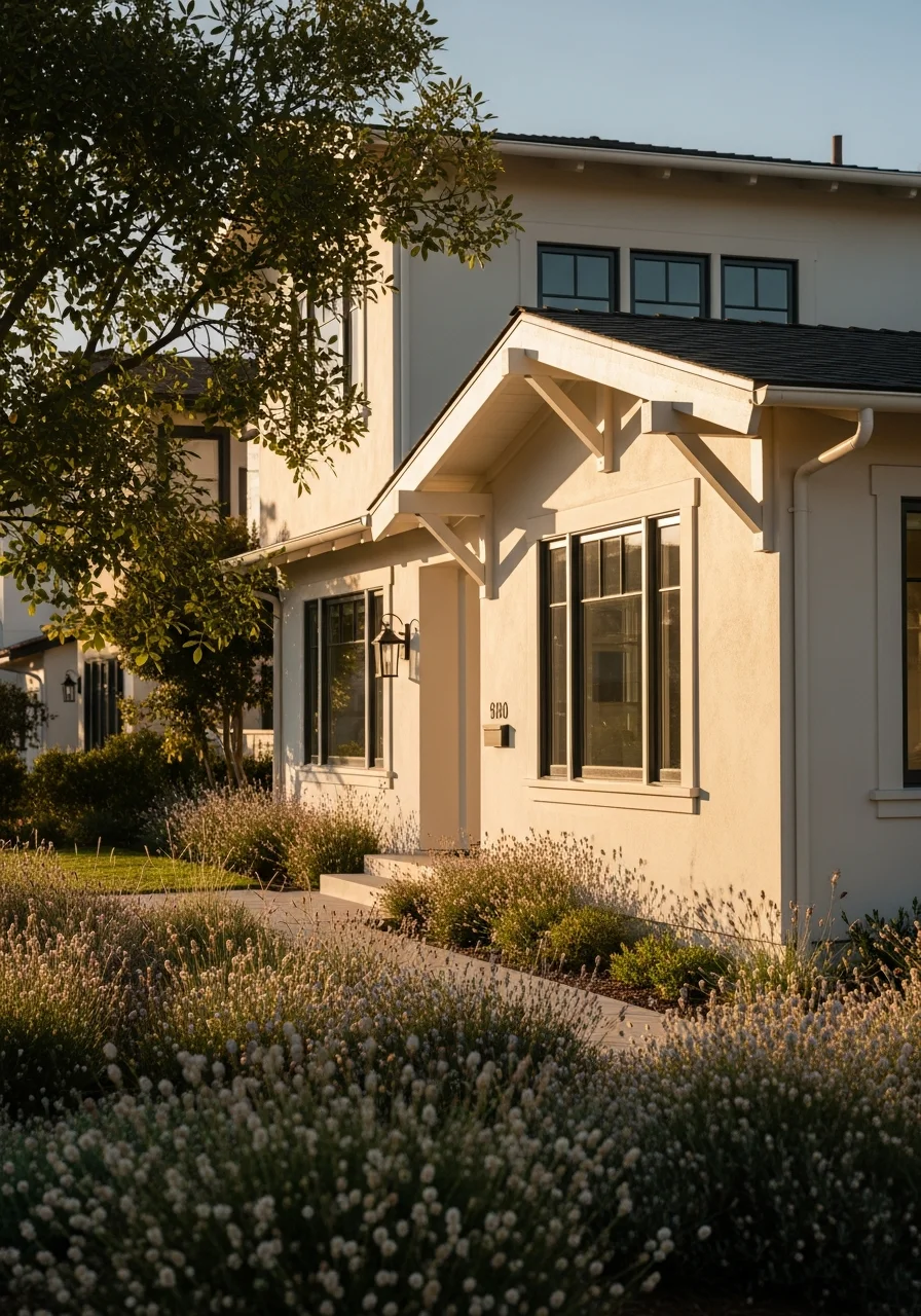 Del Mar village property with updated finishes and mature native plantings.